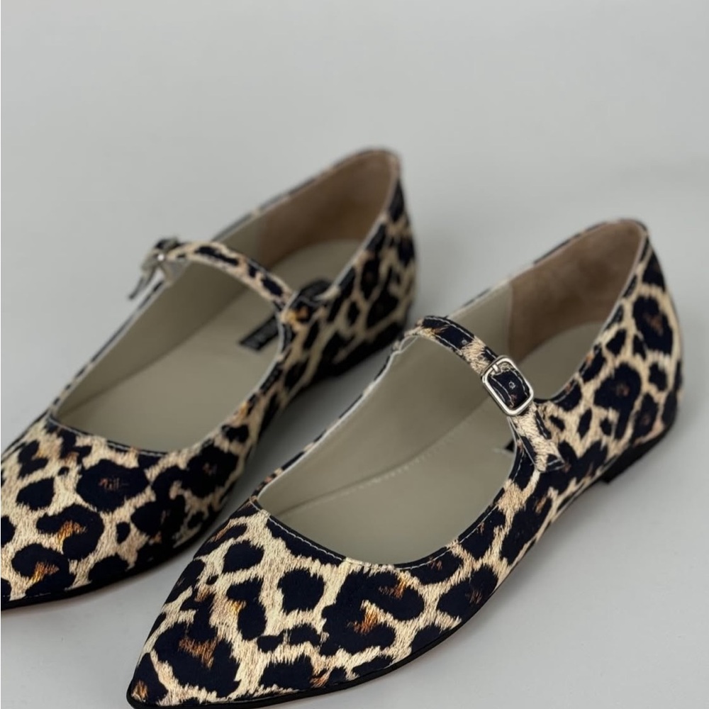 Leopard Print Mary Jane Flats